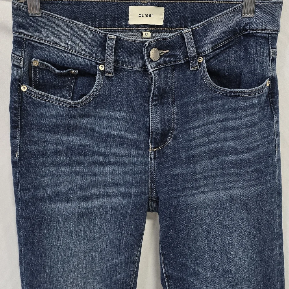 DL1961 women 27 mara mid-rise raw ankle straight jeans denim Instasculpt grunge - Picture 5 of 12